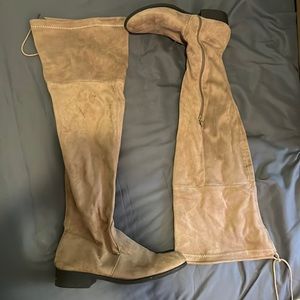 Thigh high suede boots